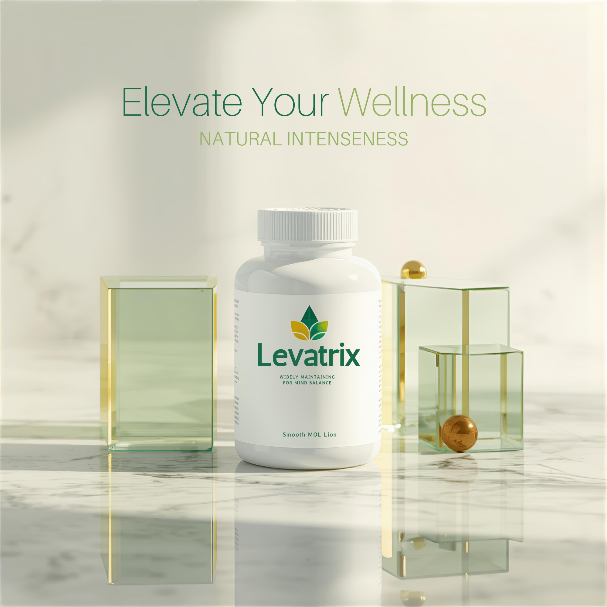 Levatrix natural supplement bottle — daily tone and inner balance complex